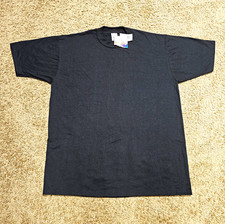 Vtg Deadstock JERZEES Black Crew Neck Short Sleeve T-Shirt Sz XL Regular Fit USA picture