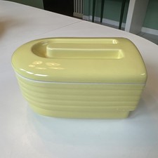 Vintage 50s Westinghouse by Hall Canary Yellow Fridge Dish with Lid picture