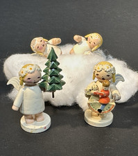 Vintage Wendt & Kühn Erzgebirge Margeritenengel Angels Lot of 4 Germany 1949-72 picture