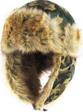 Woodland Camouflage Aviator Trapper Winter Hat Lined Cap picture