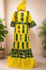 Elegant African Dentell/ Lace Dress with Matching Scarf picture