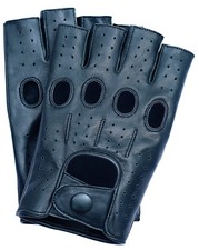 Riparo Men's Fingerless Half Finger Leather Driving Motorcycle Gloves - Black picture