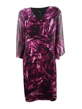 Connected Women's Printed Chiffon-Sleeve Dress picture