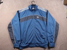 Vintage adidas Full Zip Track Top Jacket Blue Grey - L (P150) picture