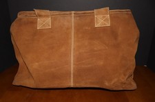 VTG EDDIE BAUER Large Suede Briefcase Tote Bag Laptop Festival Slouchy Bag picture