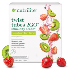 Nutrilite Twist Tubes 2GO Immune Support Strawberry Kiwi 20x10mL Liquid 11-0855 picture