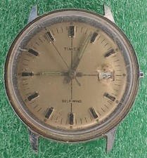 Lot W2337 Mens Timex Crosshair Viscount Automatic Movement Vintage Watch Parts picture