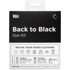 Rit Back to Black Dye Kit Restore Faded Clothes to Jet Black Non Toxic Dye picture
