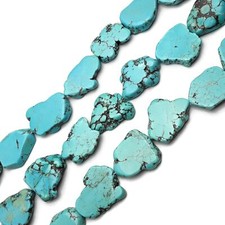 Blue Magnesite Turquoise Freeform Slab Slice Beads 30mm 35mm 40mm 15.5