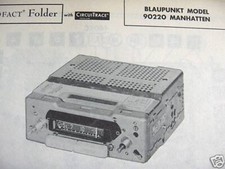 1960's BLAUPUNKT MANHATTEN 90220 AUTO RADIO PHOTOFACT picture
