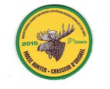 2015 ONTARIO MNR MOOSE HUNTER PATCH-MICHIGAN DNR DEER-BEAR-ELK-CREST-BADGE-FISH picture