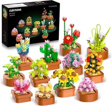 CUBIMANA 12 Pack Flowers Botanical Mini Building Set for Adults Kids 6-12+ | ... picture