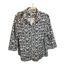 Chico's Blouse Women's Size XL Abstract Animal Print No Iron Chico's 3 picture