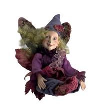 Handmade Fairy Art Doll Whimsical Beaded Wings Fantasy Collectible OOAK Cloth picture
