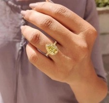 3.50 Ct Pear Cut Natural Sapphire & Diamond Wedding Ring 14K  Yellow Gold picture