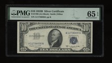 DBR 1953-B $10 Silver Fr. 1708 Gem PMG 65 EPQ Serial A11736030A picture