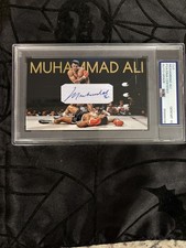 Muhammad Ali signed Cut 3x5 Custom Card PSA DNA Boxing Autograph Auto 1/1 GOAT picture