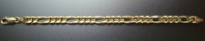 Vintage 14K Solid Gold Figaro Bracelet Men's Italy 22.24g 8.4in picture