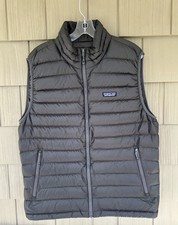 Men’s Patagonia Down Sweater Vest Black Puffer Lightweight Size LARGE picture