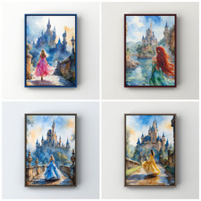 A4 A3 Disney Princesses Art Print Scenic Style picture