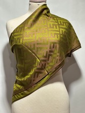 Auth Fendi Scarf Shawl Stole Wrap 65% Cashmere 35% Silk Green Used picture
