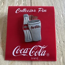 Vintage Coca Cola - Coke Bottle & Cup Lapel Pin - 1998 - Silver  Metal picture