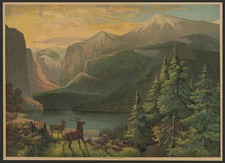 Photo:Yellowstone Valley Augusta Maine c1888 Mountain Landscape Elk Print picture