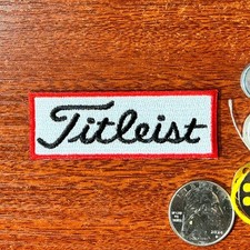 Titleist Golf Fan Patch Sports White Black Red Embroidered Iron On Badge 1x2.75