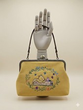 Winnie the Pooh & Piglet Embroidered Kisslock Shoulder Bag Floral Handbag picture