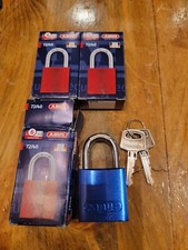 3pk NEW ABUS 72/40 BLUE LOCKOUT PADLOCKS WITH 2 Like Keys Each picture