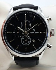 Vero BLA-SIL-S02 Vincero Luxury Mens Chrono S Wrist Watch, Black & Silver picture