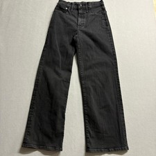 Madewell The Perfect Vintage Wide Leg Jeans Womens 27 Black High Rise Denim picture