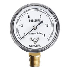 SENCTRL 0-15 Inches of Water Column Gauge, 1/4
