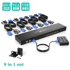 MT-VIKI 8 Port VGA KVM Switch USB Rackmout Switcher For Mouse Keyboard Monitor picture