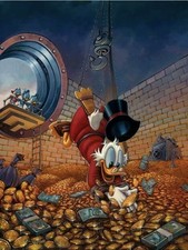 DuckTails Scrooge Diving In Gold - Rodel Gonzalez - Limited150 Giclée on Canvas  picture