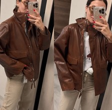 ZARA NEW SS26 100% LEATHER BOMBER JACKET ZW COLLECTION LIMITED EDITION 5479/064 picture