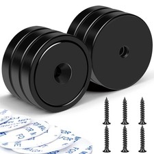 Neodymium Cup Magnets 110lb Waterproof Strong Wall Mount Magnets Pack of 6 picture