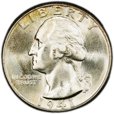 1941-P High-End PCGS MS65 (Gem) Washington Quarter | Subtle Colorful Rim Toning picture