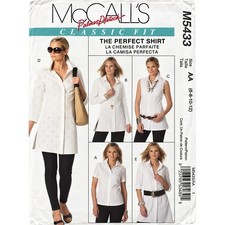 McCalls M5433 Misses Shirts in 3 lengths Sewing Pattern Sz 6-12 Palmer Pletsch picture