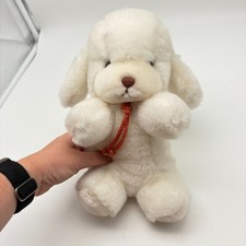 NWT vintage GUND Smooch Puppy Dog Plush Rattle  White Stuffed 1985 12