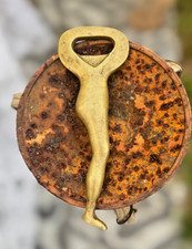 Vintage Brass Lady Leg Bottle Opener • Solid Cast Brass Retro Mid Century Novelt picture