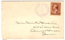 Fort Bridger WY Territory Fancy Indian Native Chief Cancel 1888 Rare VF-XF picture