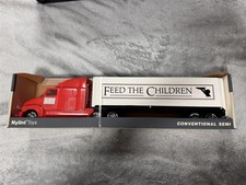 VINTAGE NYLINT FEED THE CHILDREN METAL TRAILER PLASTIC RED CAB SEMI TRUCK 23