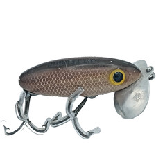 Arbogast Jitterbug 5/8 oz Brown Scale Vintage Fishing Lure Topwater picture