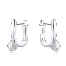 0.70 CT Lab Grown Diamond Hoop Earrings Silver White Gold Plated DEF  VS picture