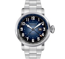 Pegoud Premiere Men's GMT Watch SWISS Quarts Stainless Steel and Blue  picture