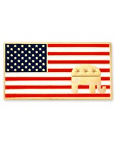 PinMart's American Flag Republican Elephant Patriotic Enamel Lapel Pin picture