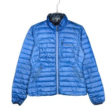 Marmot Quasar Jacket Women's Small 900 Fill Goose Down Blue Lightweight Full Zip picture