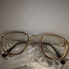 Vintage Emporio Armani EA 011 837 Eyeglasses Gold Tortoise Eagle Logo 48-23 135 picture