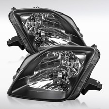 Fit 1997-2001 Honda Prelude Black Headlights Headlamps Assembly Left+Right 97-01 picture